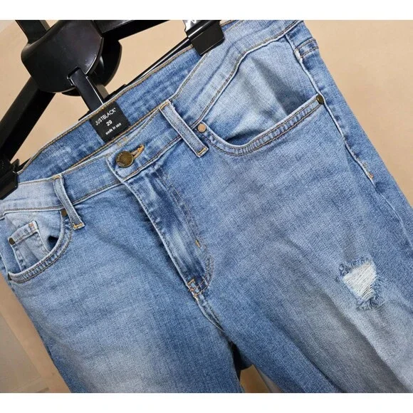 Just Black | Distressed Skinny Jeans | Light Medium Wash Size 29 Mid Rise Ankle - Picture 4 of 15
